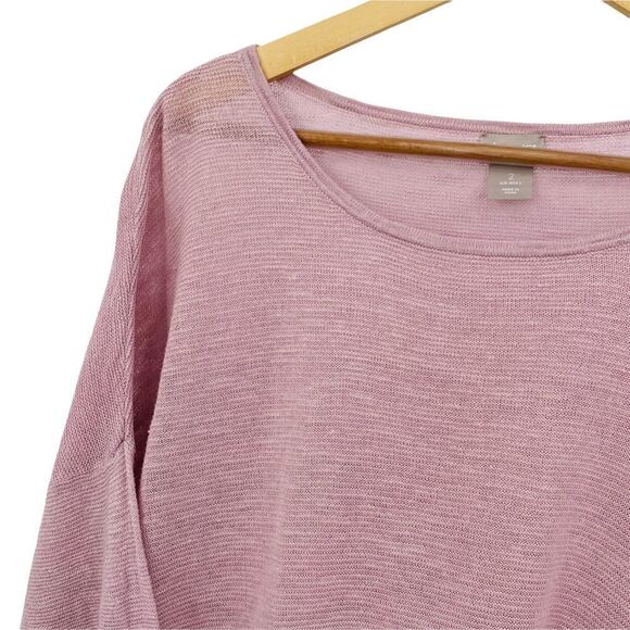 Chico’s dolman sleeve orchid pink popover linen blend sweater large - Picture 2 of 6